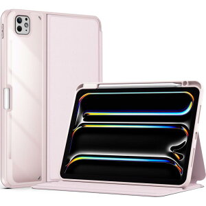 ProCase iPad Pro 11�C���` �P�[�X M5 /M4 2025/2024�N���� ��6/5���� (A2836 A2837 A3006) �y�����[ �N���A�o�b�N �t�H���I�J�o�[ �ϏՌ� �X�}�[�g�P�[�X �I�[�g�X���[�v�Ή� - �s���N