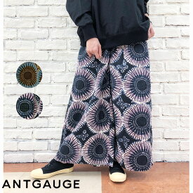 Antgauge アントゲージ 新作 バティック柄スカートパンツ C2185 ブランド レディース パンツ ボトム ワイドパンツ ガウチョパンツ イージーパンツ バギーパンツ スカートパンツ 綿 コットン 100% M Mサイズ