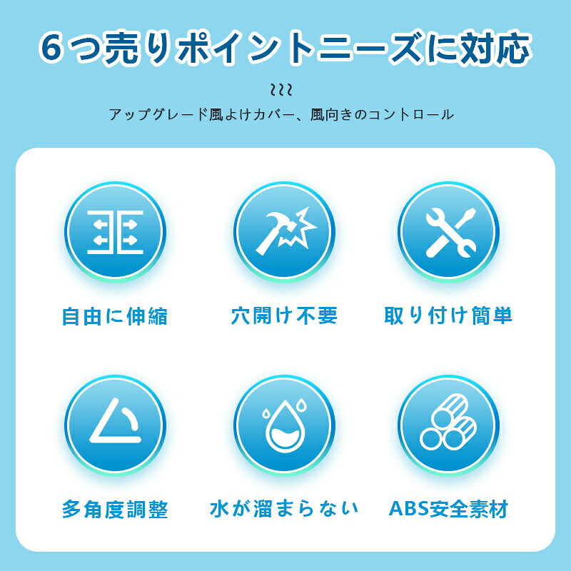 【クーポンで1,980円★組み立て不要★左右調節モード】 エアコン 風よけ エアコン 風除け カバー エアコン 風向き 調整 寒い エアコン かぜよけ 直撃風 風除け エアコン風よけカバー 快適 空気循環 軽量 風よけカバー 冷房 暖房通用 結露防止 長さ調整可 風の直撃防止 - メイン画像 3