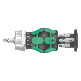 Wera ヴェラ クラフトフォームコンパクト スタビ 3 ビット収納式 差替ラチェット ドライバーセット Kraftform Kompakt Stubby Magazine RA_3（05008885001）