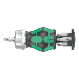 Wera ヴェラ クラフトフォームコンパクト スタビ 4 ビット収納式 差替ラチェット ドライバーセット　Kraftform Kompakt Stubby Magazin RA_4（05008886001）