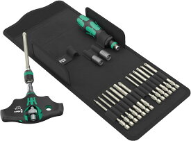 Wera ヴェラ クラフトフォーム400 RA SHKセット 差替式 T型ハンドル ビットホルダー ソケットドライバービットセット 収納ケース付き　Kraftform Kompakt 400 RA SHK Set 1（05136072001）
