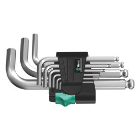 Wera ヴェラ L型六角レンチセット 9本組 ショートタイプ メッキ仕上げ　950 PKS/9SM Hex-Plus 3 Short Chrome plated（05133163001）