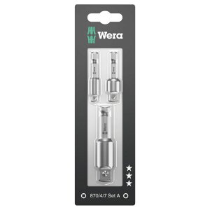 Wera ���F�� �ٌa�h���C�u�A�_�v�^�[�r�b�g�Z�b�g ����1/4�A3/8�A1/2 870/4/7 Set A SB�i05073200001�j