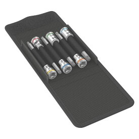 Wera ヴェラ 3/8" HF トルクスビットソケットセット 6個 収納ケース付き　8767 B HF 1 Bit Socket Set（05003185001）