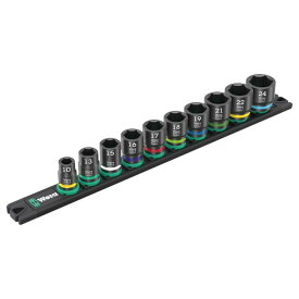 Wera ヴェラ 3/8" インパクターソケットセット 10個 マグネットソケットレール付き　9607 Magnetic Rail B Impaktor 1（05005451001）