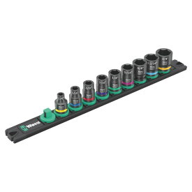 Wera ヴェラ 3/8" インパクターソケットセット 9個 マグネットソケットレール付き インチサイズ　9608 Magnetic rail B Impaktor Imperial 1（05005452001）