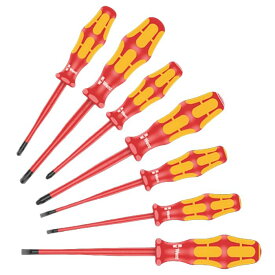 Wera ヴェラ VDE 絶縁ドライバーセット スリム軸・スリムハンドル 7本組 ブラックポイントチップ 160 iSS/7 VDE Screwdriver Set 7 pieces（05135961001）