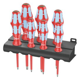 Wera ヴェラ VDE 絶縁ステンレス トルクスドライバーセット 7本組 3167 i/7 Stainless VDE Rack TORX Screwdriver Set 7 pieces ラック付き（05022767001）