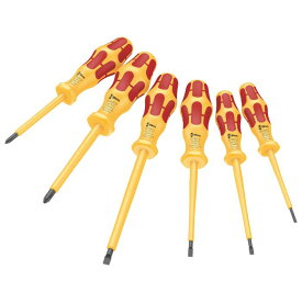 Wera ヴェラ VDE 絶縁ドライバーセット 6本組 ブラックポイントチップ 1060 i/1062 i/6 VDE Screwdriver Set 6 pieces（05051575001）