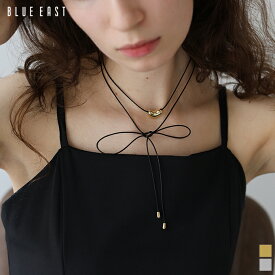 チョーカー ネックレス ハート メタル リボン 紐 マルチウェイ きれいめ おしゃれ トレンド かわいい プチプラ プレゼント ギフト BLUEEAST【ネコポス】