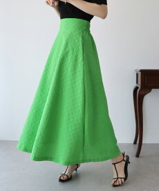 【SALE／60%OFF】スカート フレアスカート ロングスカート ふくれジャガード ポケット付き バックファスナー バックウエストゴム ワイドベルト 裏地あり Aライン フレア かわいい おしゃれ きれいめ BLUEEAST
