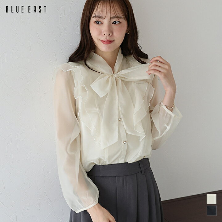 楽天市場】【スーパーSALE限定価格／37%OFF】ボウタイフリルシフォン 