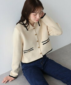 【1/22 13:59まで！タイムセール／10%OFF中】【送料無料】【新色ピンク追加】襟付きニットジャケット