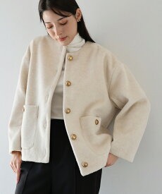 【1/22 13:59まで！タイムセール／30%OFF中】【送料無料】【新色ブラウン追加】【J by blue】金ボタンウールシャギーコート
