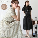 【送料無料】【累計販売数60000枚突破！】【新色追加】ロングワンピース 接触冷感 ひんやり 涼しい レディース ワンピース フレアー ティアード プリント 花柄 ドット 総柄 無地 Vネック スキッパー 春 夏 薄手 ロング丈 半袖 BLUEEAST