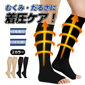着圧ソックス 弾性ストッキング 着圧レギンス 靴下 ふくらはぎサポーター つま先なし 医療用 男性用 メンズ エコノミー症候群 夜用 就寝 足だるい 立ち仕事 寝るとき むくみ 加圧ソックス 疲労 脚痩せ