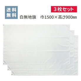 旗 白 無地 手書き 学級旗 90×150cm 3枚セット 日本製 ほつれにくい周囲縫製 ハトメ紐左2か所