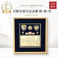 ★楽天1位★【自衛官退官記念額】送料込み！ 41.5×38.5センチ 木製額 記名章、ワッペンが入れられます！…