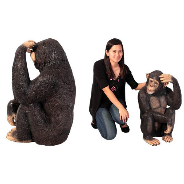 動物BIG 高さ70cmの等身大 7周年記念イベントが チンパンジー 代引不可-アニマル ビッグフィギュア 送料別途見積 アウトレット送料無料 等身大フィギュア