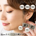 淡水パール セカンドピアス 日本製 4mm 純チタン 太軸 片耳 アレルギー 金属アレルギー 対応 ピアス 軸太 チタン ロングポスト ゲージ 16G 18G 20G かわいい おしゃれ BlueHill 誕生石 6月 淡水 パール カジュアル フォーマル シンプル 白 ホワイト