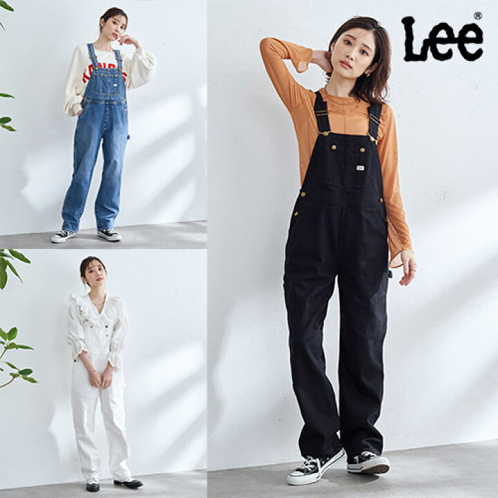 楽天市場】Lee オーバーオール デニム レディース ブラック/ブルー 
