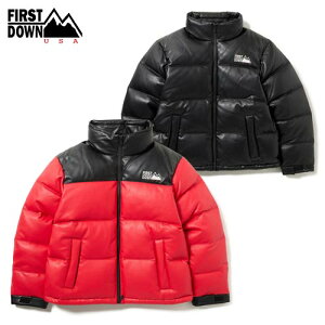�t�@�[�X�g�_�E�� FIRST DOWN �o�u�� �_�E���W���P�b�g �J���[���U�[ �u���b�N/���b�h M-L BUBBLE DOWN JKT COLOR LEATHER