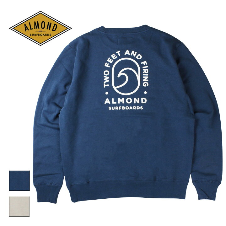 楽天市場 Almond Surf アーモンドサーフボードデザイン Two Feet And Firring メンズ レディース ネイビー ナチュラル S L Cr2145 トレーナー スウェットトレーナー スウェット スエットトレーナー 波 ウェーブ バックプリント サーフ サーフブランド ブランド 紺