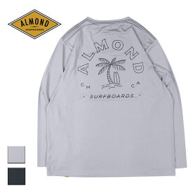 Almond Surf アーモンドサーフ ALMOND SURF L/S T メンズ グレー/ブラック M-L GP-007【ラッシュガード Tシャツ 長袖 長袖Tシャツ ウエットスーツ ウエットスーツ素材 パームツリー ヤシの木 ヤシ 海 ナイロン プール サーフブランド サーフ おしゃれ ブランド 黒】