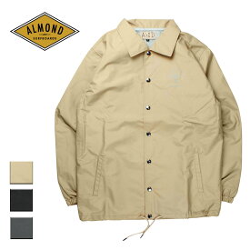 Almond Surf アーモンドサーフボードデザイン PARADISE COACH JACKET メンズ/レディース サンド/ブラック/グレー S-L【コーチジャケット 日本製 ジャケット ウィンドブレーカー ナイロンジャケット パームツリー ヤシ ヤシの木 防水 撥水 ブランド】