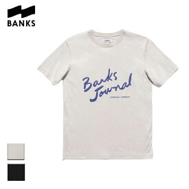 BANKS バンクス SEVENTY SEVENTY TEE メンズ/レディース グレー/ブラック S-L ATS0693 OOO【Tシャツ 半袖 ロゴ ブランドロゴ 手書き風 サーフ系 オーガニックコットン ブランド サーフ サーフファッション サーフブランド 黒】