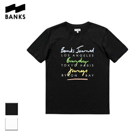 BANKS バンクス WONDERS TEE メンズ/レディース ブラック/ホワイト S-L ATS0695 OOO【Tシャツ 半袖 ロゴ メッセージ 手書き風 ロサンゼルス サーフ系 オーガニックコットン ブランド サーフ サーフファッション サーフブランド 黒 白】