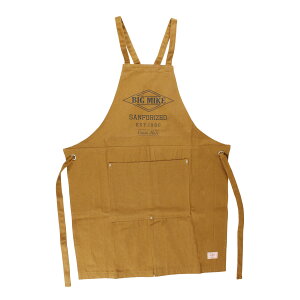 【送料無料】 BIG MIKE ビッグマイク CANVAS WORK APRON メンズ/レディース ブラウン/ナチュラル FREE 【エプロン ワークエプロン ひも 紐 ロゴ ブランドロゴ カジュアル おしゃれ ブランド ワーク キ