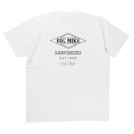 BIG MIKE ビッグマイク LOGO S/S TEE メンズ/レディース ホワイト/ブラック/グレー M-XL【Tシャツ 半袖 バックプリント ロゴ おしゃれ ブランド アメカジ 白 黒】