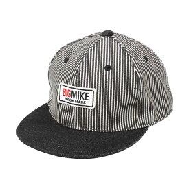 BIG MIKE ビッグマイク HICKORY DENIM CAP logo patch メンズ/レディース ネイビー/ブラック FREE【キャップ 帽子 デニムキャップ デニム ヒッコリー ワークキャップ ロゴ ロゴパッチ ブランドロゴ おしゃれ ブランド アメカジ アウトドア ワークブランド 紺 黒】