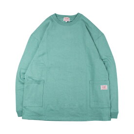 BIG MIKE ビッグマイク W POCKET L/S TEE メンズ/レディース ブラック/ミント/ホワイト/ピンク M-XL【ロングTシャツ Tシャツ 長袖 ロンT カットソー ポケット ポケットTシャツ ポケT おしゃれ ブランド アメカジ アメカジブランド 黒 ミントグリーン 白】