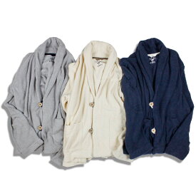 【送料無料】 feel so easy/FEEL GOOD リラックスパイルショール メンズ ネイビー/アイボリー/グレー M-L