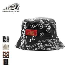 Indian インディアン Bucket Hat メンズ/レディース バンダナ/ハンドペイント/ティピー/クレイジーパターン FREE【インディアンモトサイクル インディアンモーターサイクル バケットハット ハット おしゃれ ブランド ネイティブアメリカン アメカジ 黒】