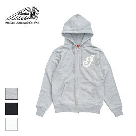 Indian インディアン Heavy weight zip hoodie メンズ/レディース グレー/ブラック/ホワイト M-XL【インディアンモトサイクル インディアンモーターサイクル ジップパーカー パーカー ジップアップ ヘビーウェイト 刺繍 ロゴ ブランド おしゃれ 黒 白】