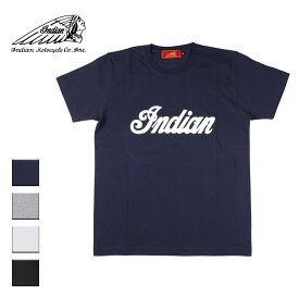 Indian インディアン Heavy weight S/S T-shirt felt メンズ/レディース ネイビー/グレー/ホワイト/ブラック M-XL【インディアンモトサイクル インディアンモーターサイクル Tシャツ 半袖 ロゴ ブランドロゴ おしゃれ ブランド ネイティブアメリカン 白 黒】