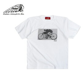 Indian インディアン PHOTO TEE 1908 racing メンズ/レディース ホワイト M-XL【インディアンモトサイクル インディアンモーターサイクル Tシャツ 半袖 フォト フォトT 白黒 モノクロ 写真 レーシング レース 自転車 おしゃれ ブランド ネイティブアメリカン 白】