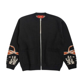 Indian インディアン Horse jacquard zip-up JKT メンズ/レディース 生成り/ブラック M-XL【インディアンモトサイクル インディアンモーターサイクル ジップアップジャケット ニット ニットジャケット アウター 馬 馬柄 ホース おしゃれ ブランド ベージュ 黒】