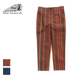 Indian インディアン All over print new garage pants メンズ/レディース クリムゾンレッド/インディゴ M-L【インディアンモトサイクル インディアンモーターサイクル ガレージパンツ パンツ ワークパンツ 柄パンツ 柄 総額 おしゃれ ブランド 青】