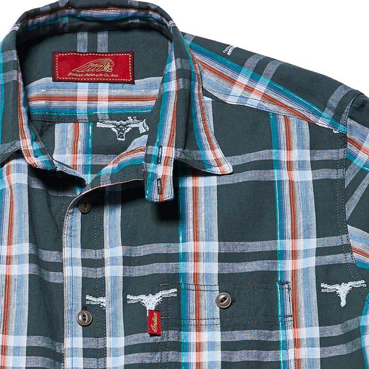 Indian インディアン バッファロードビーチェック ワークシャツ メンズ カーキ/ブラウン M-L【インディアンモトサイクル  インディアンモーターサイクル チェックシャツ シャツ 長袖 ドビーチェック バッファロー おしゃれ ブランド ネイティブアメリカン アメカジ】 |  Blueism