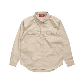 Indian インディアン L/S Work Shirt Head mark メンズ/レディース ブラック/ベージュ M-XL【インディアンモトサイクル インディアンモーターサイクル シャツ ワークシャツ ロゴ 刺繍 刺繍ロゴ ブランド おしゃれ ネイティブアメリカン バイカー 黒】