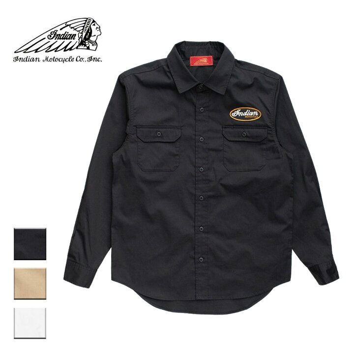 楽天市場】Indian インディアン L/S Work Shirt wappen & chain 