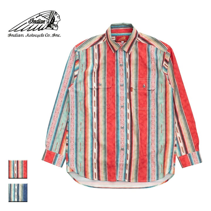 楽天市場】Indian インディアン All-over Pattern Work Shirt メンズ 