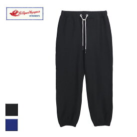 Le Pigeon Voyageur ル ピジョン ヴォワイヤジュール SWEAT PANTS メンズ ブラック/ブルー M-L PGC3-14M025【スウェットパンツ スウェット パンツ ルームウェア 刺繍 USAコットン おしゃれ ブランド フレンチブランド 黒 青】