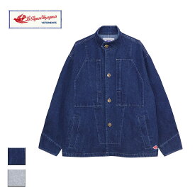 Le Pigeon Voyageur ル ピジョン ヴォワイヤジュール DENIM WORK JACKET メンズ/レディース インディゴ/アイスブルー M-L PGC3-25M017【ワークジャケット デニムジャケット カバーオール ジャケット デニム おしゃれ ブランド フレンチブランド 青 濃紺 ブリーチ】