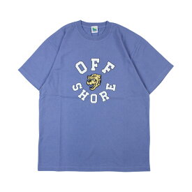 OFFSHORE オフショア VT COLLEGE TEE メンズ/レディース オフホワイト/ライトパープル S-XL OS22-2CS-004【Tシャツ 半袖 カットソー トラ トラ柄 虎 虎柄 ラウンドロゴ ロゴ サーフ サーフブランド カリフォルニアスタイル おしゃれ ブランド 白 紫】